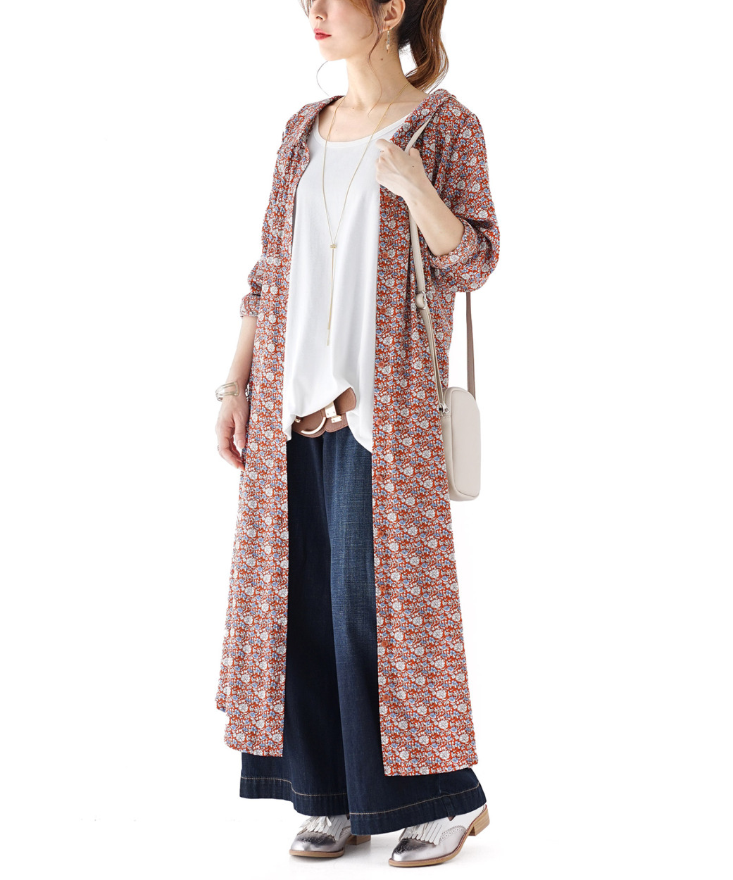 英国 DOROTHY PERKINS 長袖フラワープリントロングワンピース