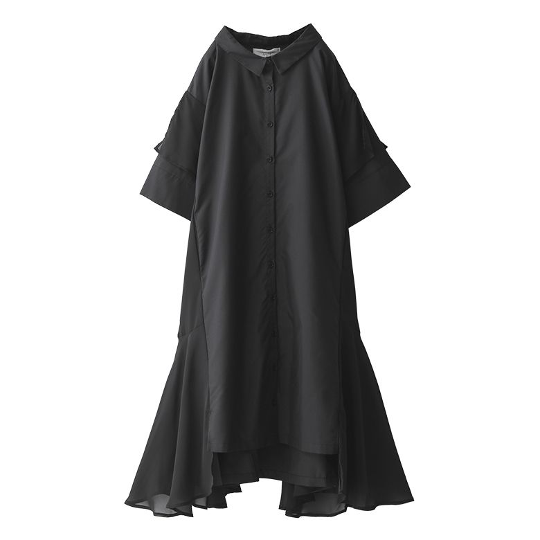 n'OrLABEL ワンピース レディース 七分袖 切り替え シフォン