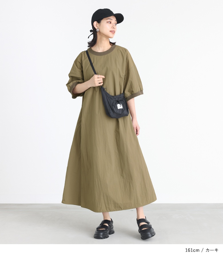 osharewalker ワンピース レディース ロングワンピース 半袖