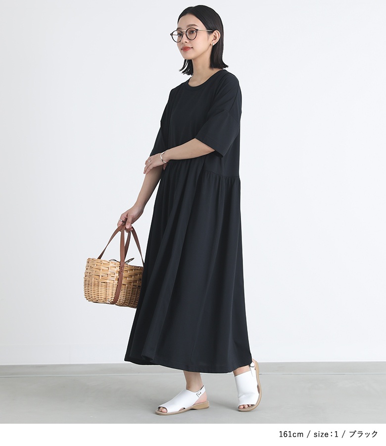 ▪️レリアン シルク混 花柄 キーネック ロングワンピース ドレス 半袖 Amazon.co.jp: ワンピース 長袖 膝丈 M 花柄 Vネック タイト ドレス