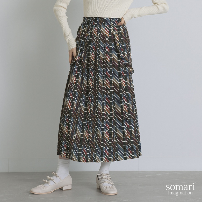 osharewalker ロングスカート レディース ボトムス プリーツ