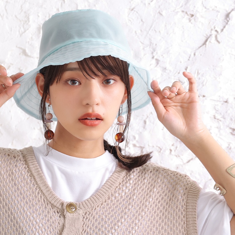osharewalker バケットハット レディース 帽子 ハット 透け感