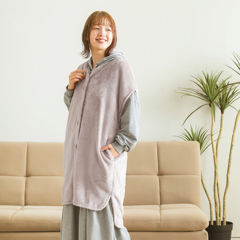 【wafu】フード付きルームウェア　アッシュパール wafu】フード付きルームウェア アッシュパール