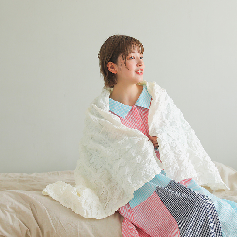 ブランケット 大判 マルチカバー ぽこぽこ シンプル アウトドア