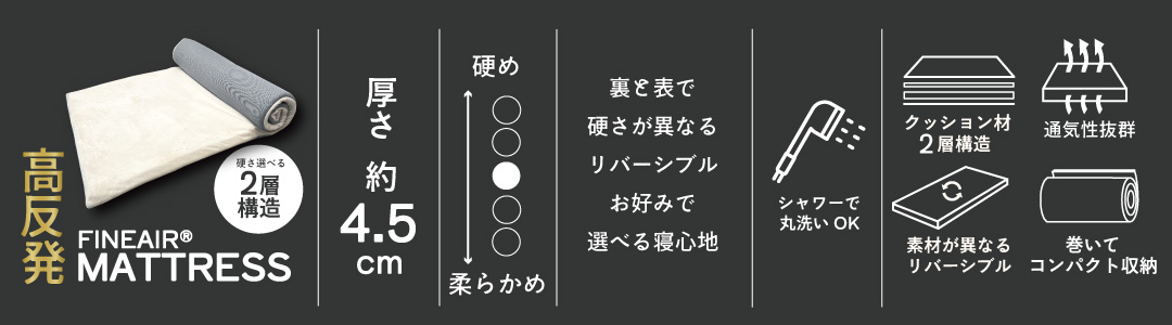 高反発ファインエアーマットレス2層構造