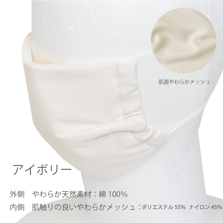 ひもタイプ 2枚入り やわらかメッシュ オーシンウォーターマスク 水でヒンヤリ 洗える 布マスク 大人用 子供用 小さめ 日本製 夏用 | オーシン | 01