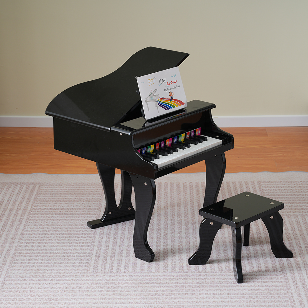 【ボナースストアPlus+5%】大処分セール ピアノ おもちゃ ミニグランドピアノ 楽器玩具 椅子付 25鍵盤 楽譜付き ピアノ チェア いす ミニピアノトイピアノ｜osjeasylife｜02