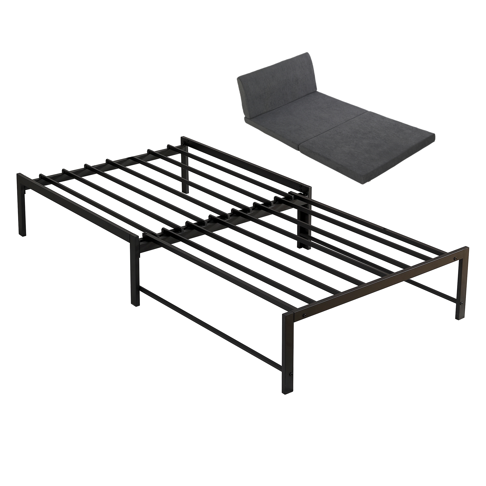 専用マット付き】ソファーベット 伸長式ベッド ディベッド 厚さ8cm