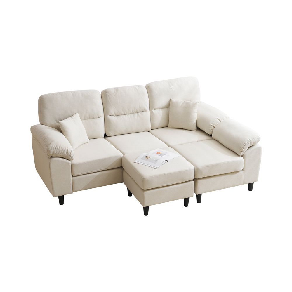 ソファ カウチソファ ソファベッド 3~5人掛け L字 クッション付き 自由