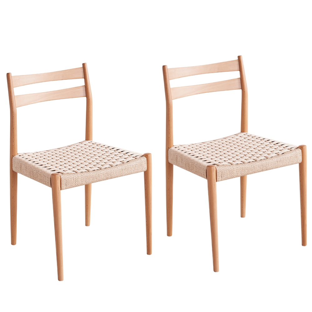 【ボナースストアPlus+5%】限定セール ダイニングチェア ペーパーコード 2脚 木製椅子 無垢材 リビングチェア チェア 完成品 チェア 北欧 木脚 食卓椅子 料｜osjeasylife｜02