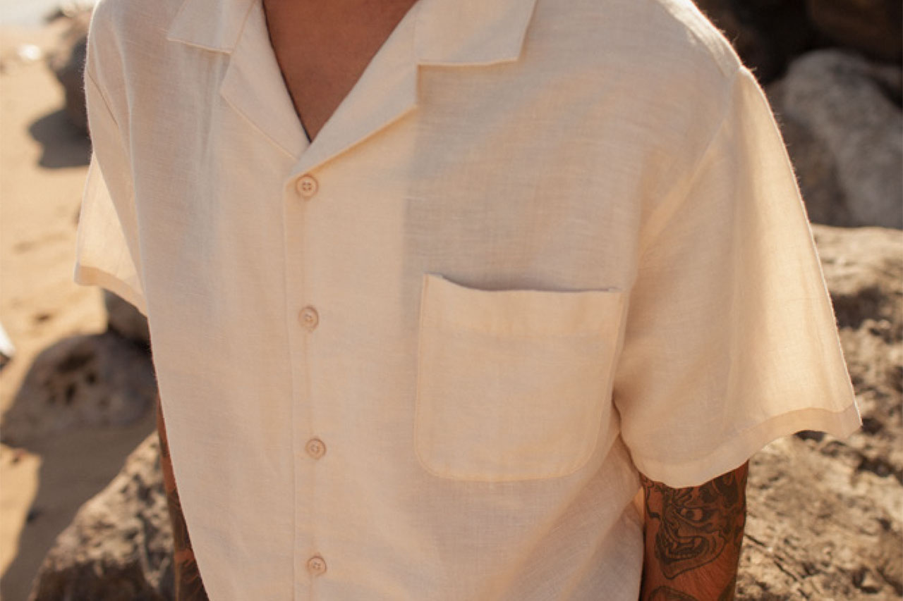 正規輸入品 ブリクストン シャツ メンズ 半袖 キューバ ボウリング オープンカラーシャツ リネン ラフ BRIXTON BUNKER LINEN BLEND S/S | BRIXTON | 07