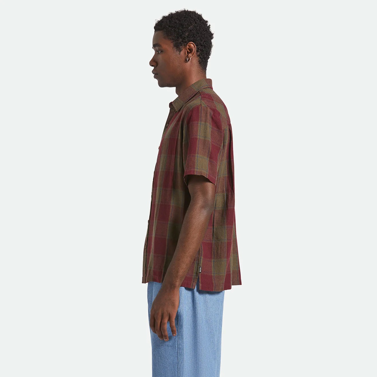 BRIXTON ブリクストン CRU LINEN BLEND S/S WVN シャツ メンズ 半袖 綿麻 リネン チェック柄 ストリート ブランド アメカジ | BRIXTON | 06