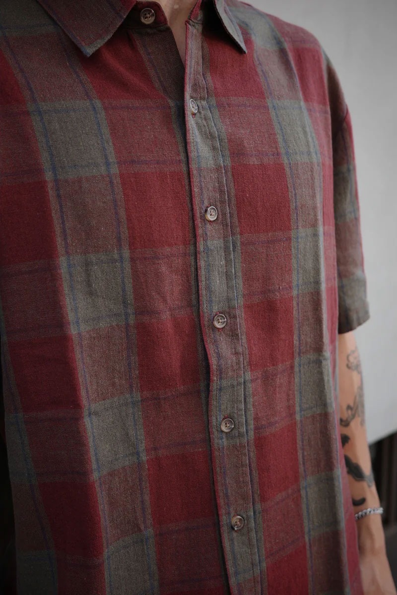 BRIXTON ブリクストン CRU LINEN BLEND S/S WVN シャツ メンズ 半袖 綿麻 リネン チェック柄 ストリート ブランド アメカジ | BRIXTON | 12