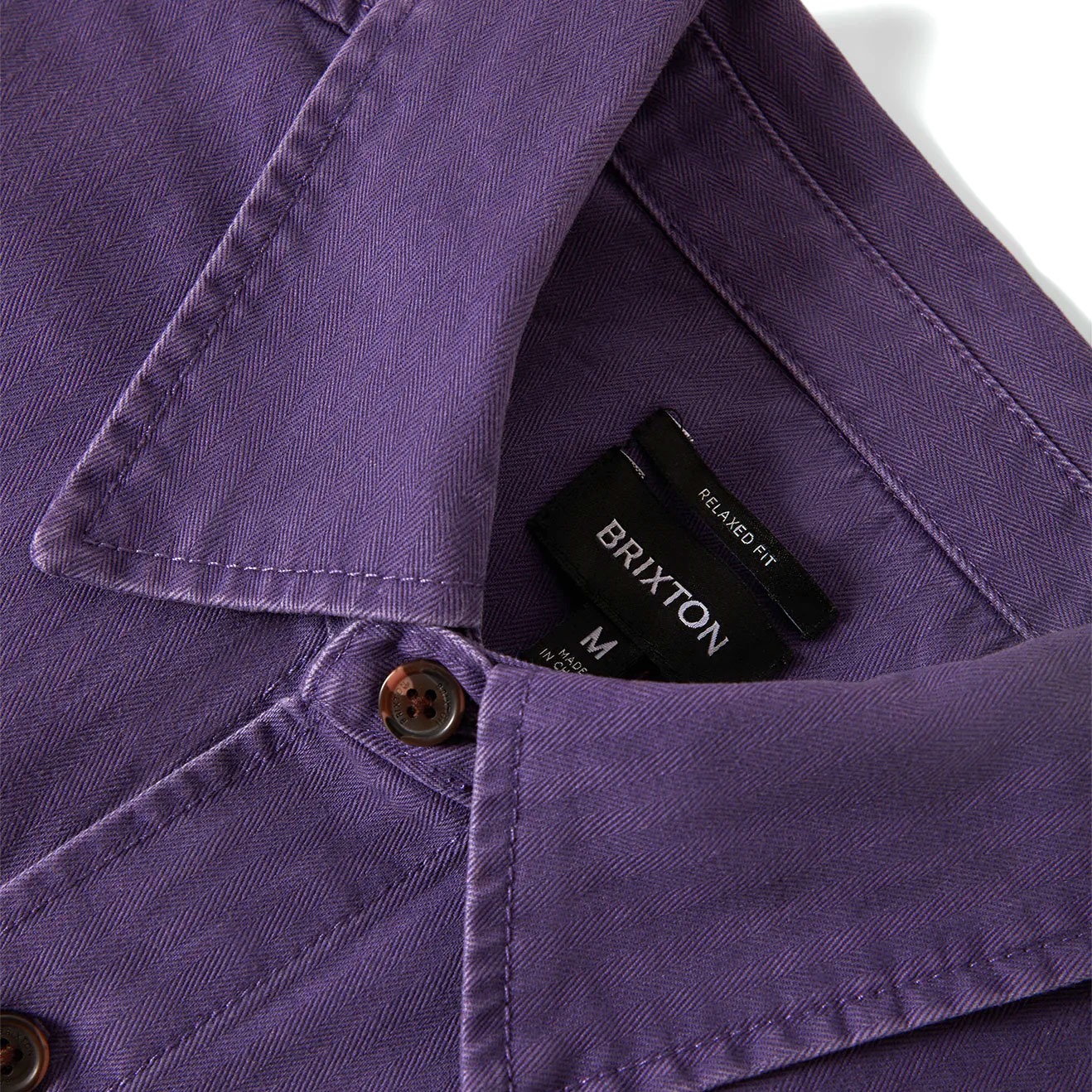 BRIXTON ブリクストン HERRINGBONE LW RELAXED OVERSHIRT シャツ ヘリンボーン コットン 生地 おしゃれ ワーク 長袖 メンズ 厚手 オーバーシャツ パープル | BRIXTON | 08