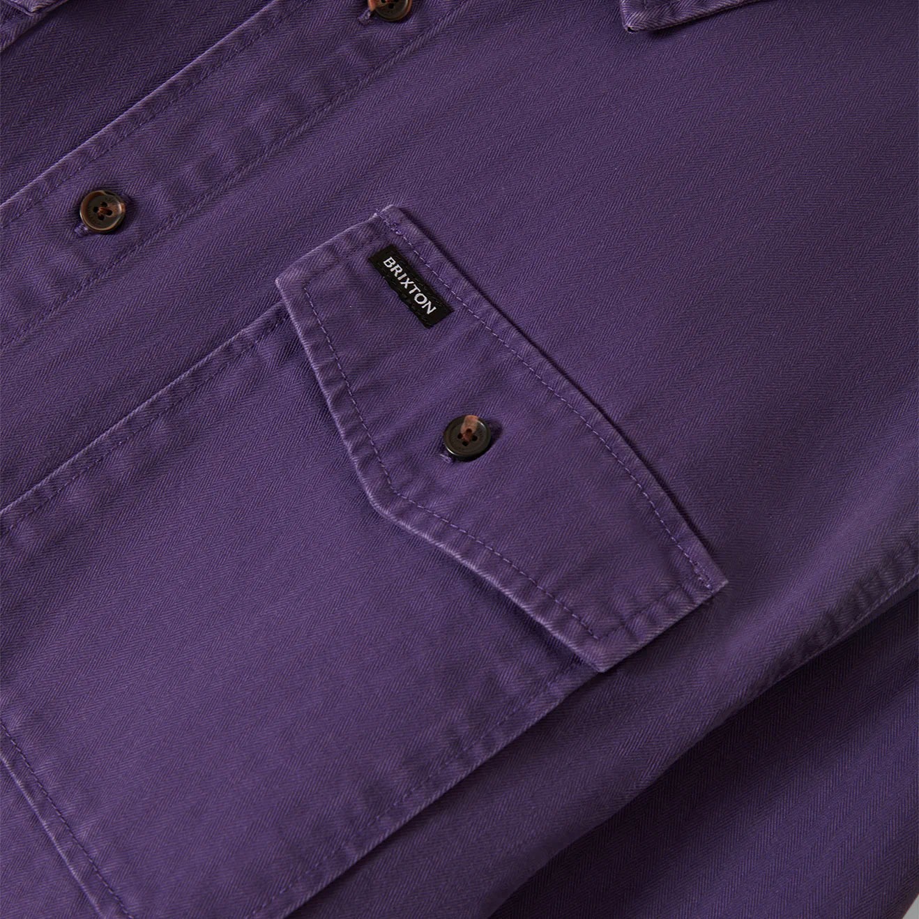BRIXTON ブリクストン HERRINGBONE LW RELAXED OVERSHIRT シャツ ヘリンボーン コットン 生地 おしゃれ ワーク 長袖 メンズ 厚手 オーバーシャツ パープル | BRIXTON | 09