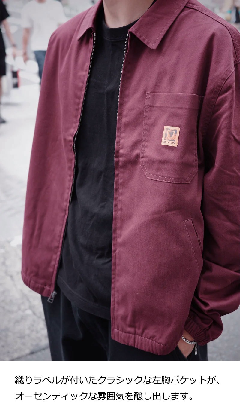 BRIXTON (ブリクストン) UNION RELAXED HARRINGTON JKT ハリントンジャケット メンズ アウター ストリート ブランド スイングトップブルゾン 赤 | BRIXTON | 09