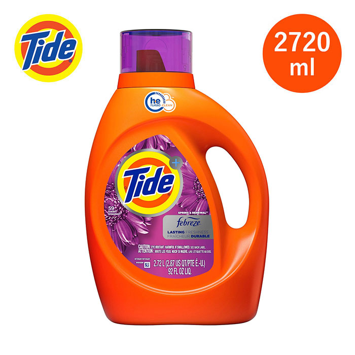 洗濯洗剤 タイド ファブリーズ 大容量 濃縮 部屋干し 海外 ギフト Tide Plus Febreze Freshness Liquid  Laundry Detergent Spring & Renewal 92oz/2720ml