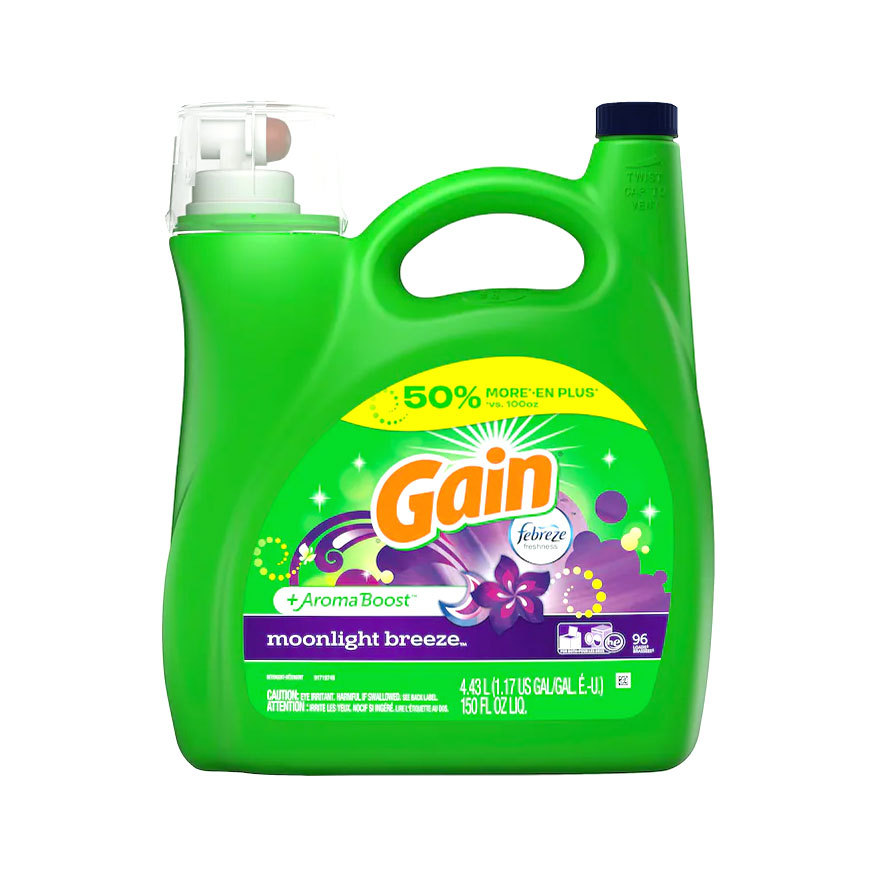 ゲイン 洗濯洗剤 リキッド 液体 濃縮 P&G アメリカ 海外 Gain ゲイン Moonlight Breeze Liquid Laundry  Detergent 150oz/4430ml