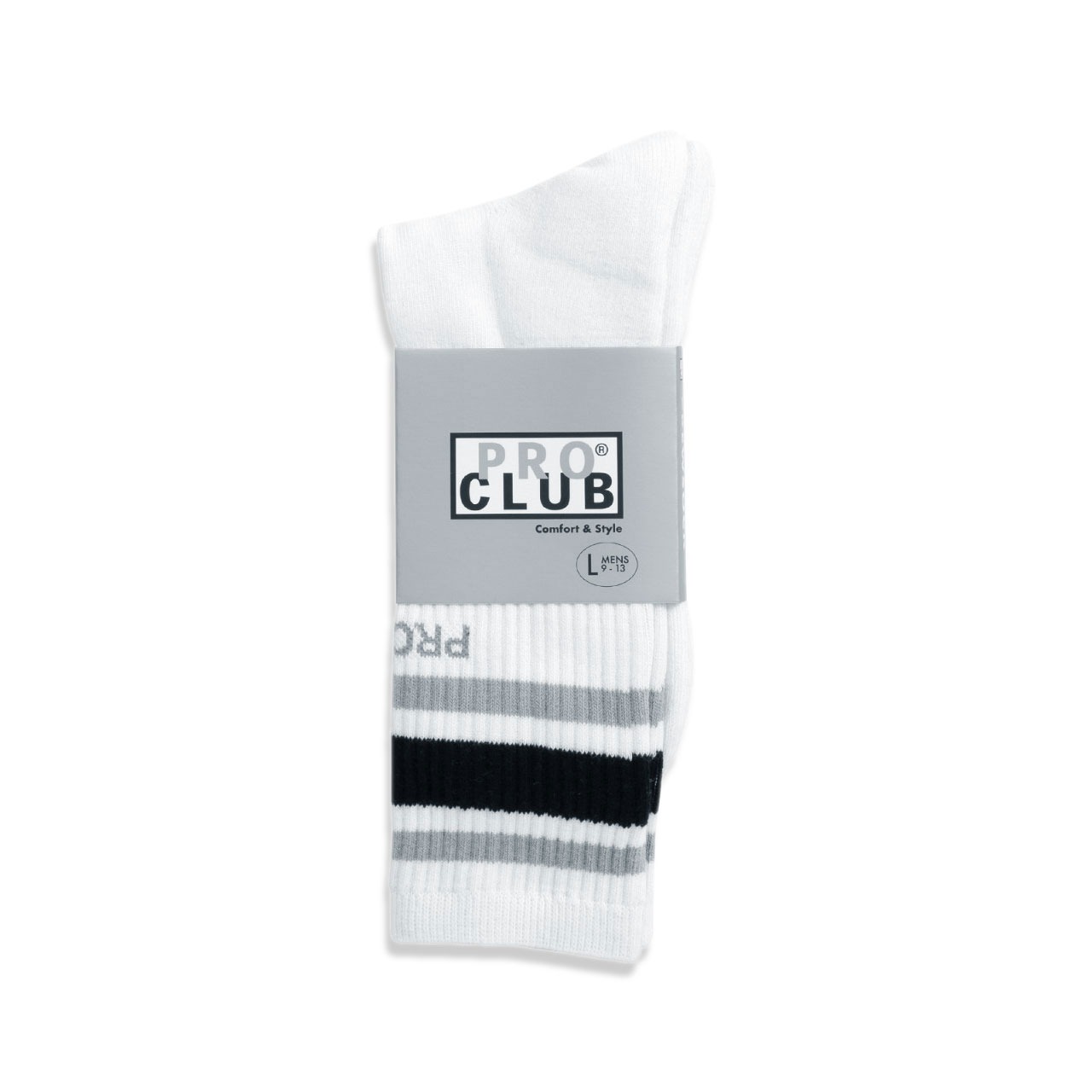 PRO CLUB (プロクラブ) Classic Stripe Crew Socks 靴下 ラインソックス メンズ ブランド 厚手 丈夫 綿 ストリート おしゃれ 白 黒 | PRO CLUB | 08