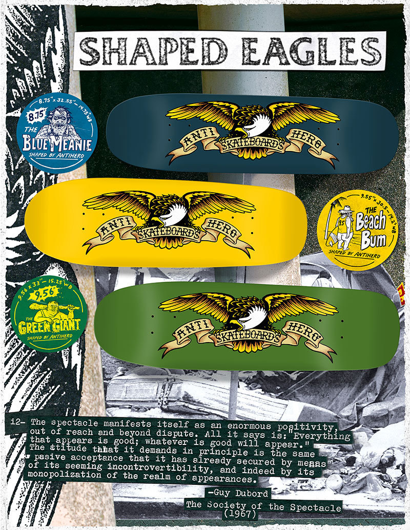 ANTI SKATEBOARDS イーグルデッキ & グリーンジャイアントデッキ ANTIHERO ANTI HERO SKATEBOARDS TEAM SHAPED EAGLE GREEN GIANT