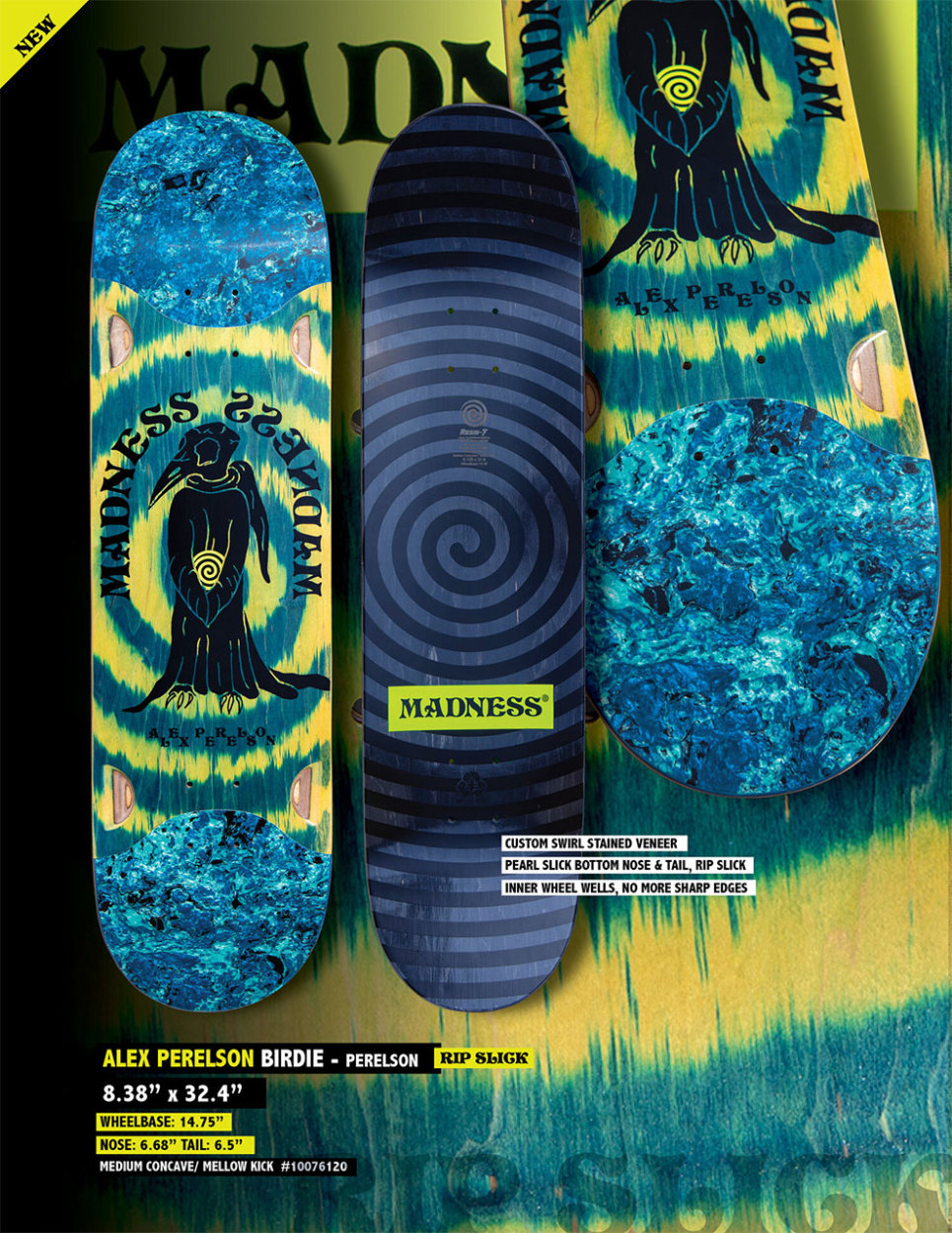 MADNESS マッドネス デッキ スケートボード スケボー Perelson Birdie R7 Slick Skateboard Deck  8.375in x 32.4in :10076120:OSS - 通販 - Yahoo!ショッピング