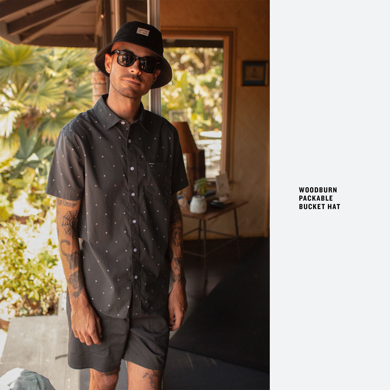 正規輸入品 ブリクストン バケットハット メンズ ブランド コットン 黒 春夏 大きいサイズ 帽子 BRIXTON WOODBURN PACKABLE BUCKET HAT | BRIXTON | 04