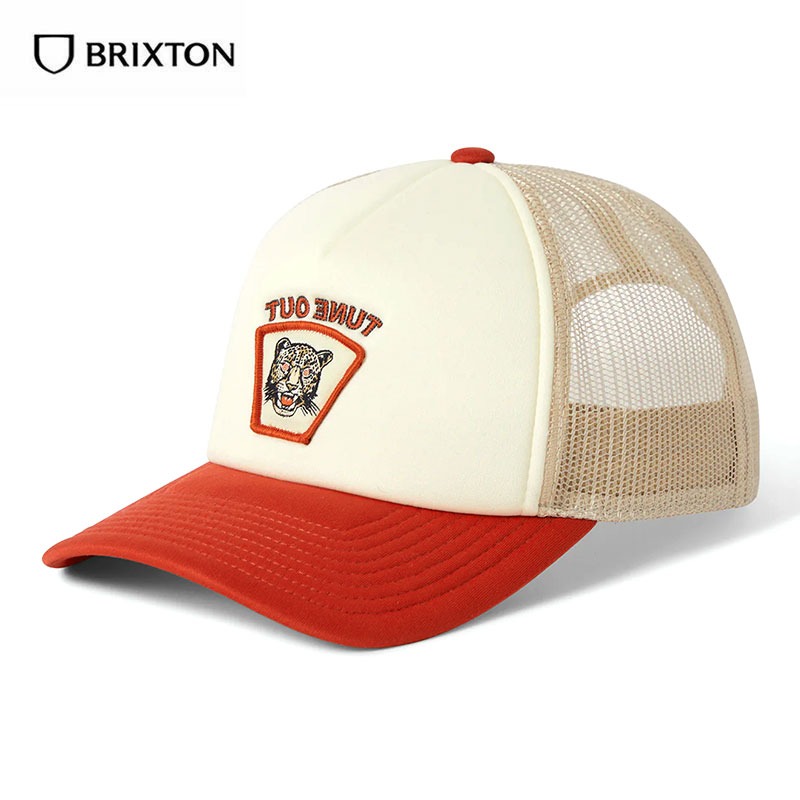 BRIXTON ブリクストン LOST IN REALITY NP MP TRUCKER メッシュキャップ 帽子 ストリート トラッカー メンズ ブランド スケボー スケートボード 白 赤 ロゴ | BRIXTON