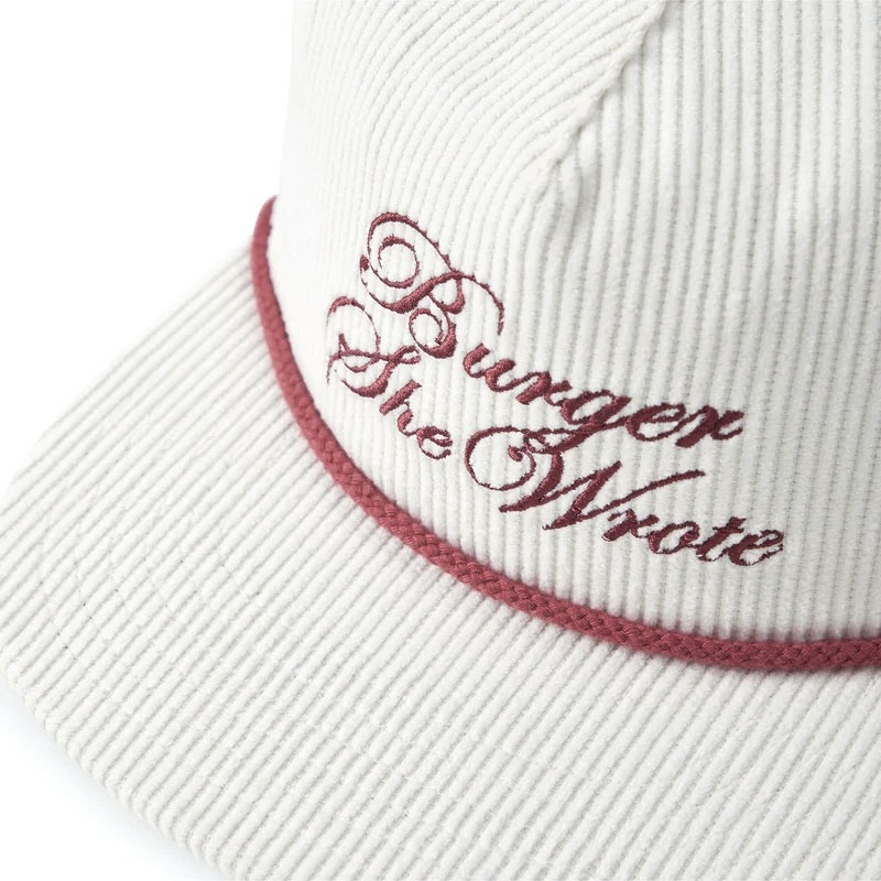 BRIXTON ブリクストン BURGER SHE WROTE SNAPBACK キャップ コーデュロイ メンズ 帽子 ストリート スナップバック スケボー ロゴ スケートボード 秋冬 白 | BRIXTON | 08