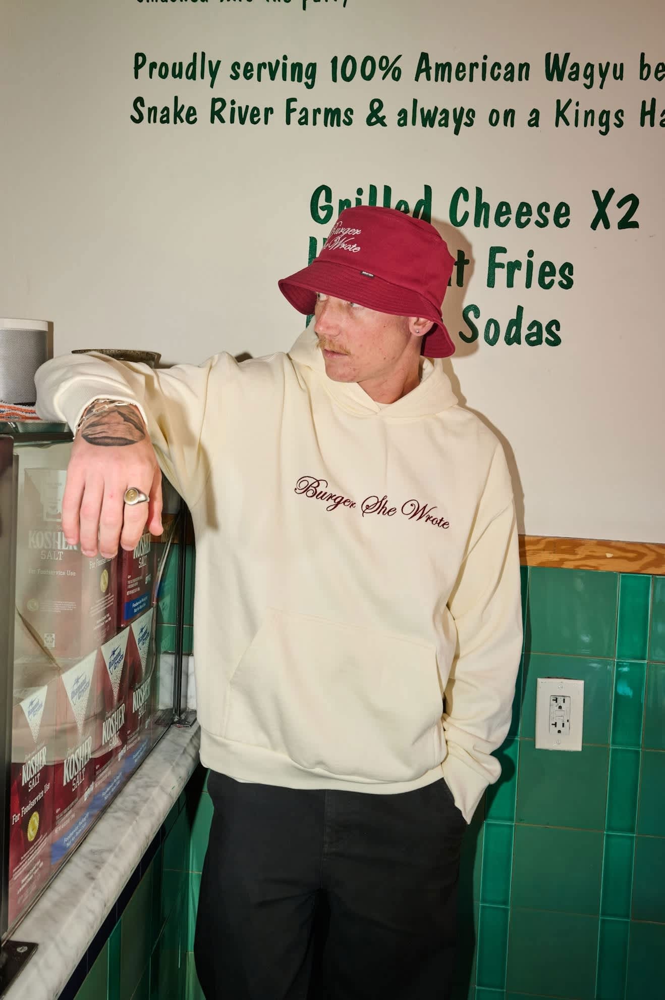 BRIXTON ブリクストン BURGER SHE WROTE BUCKET バケットハット メンズ ブランド ストリート 折りたたみ 深め 大きいサイズ 帽子 バーガー・シー・ロート コラボ | BRIXTON | 06
