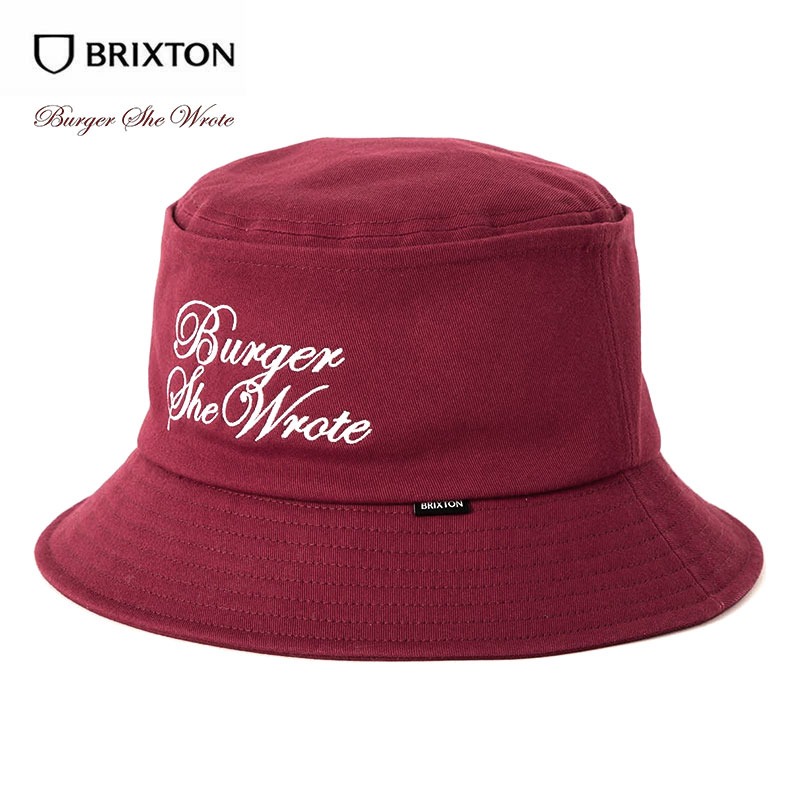 BRIXTON ブリクストン BURGER SHE WROTE BUCKET バケットハット メンズ ブランド ストリート 折りたたみ 深め 大きいサイズ 帽子 バーガー・シー・ロート コラボ | BRIXTON