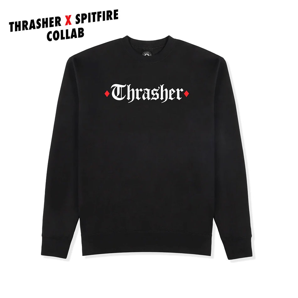 THRASHER X SPITFIRE / THE END OATH CREWNECK usa企画 スラッシャー トレーナー スケーター メンズ スピットファイア スケボー スウェット us | THRASHER