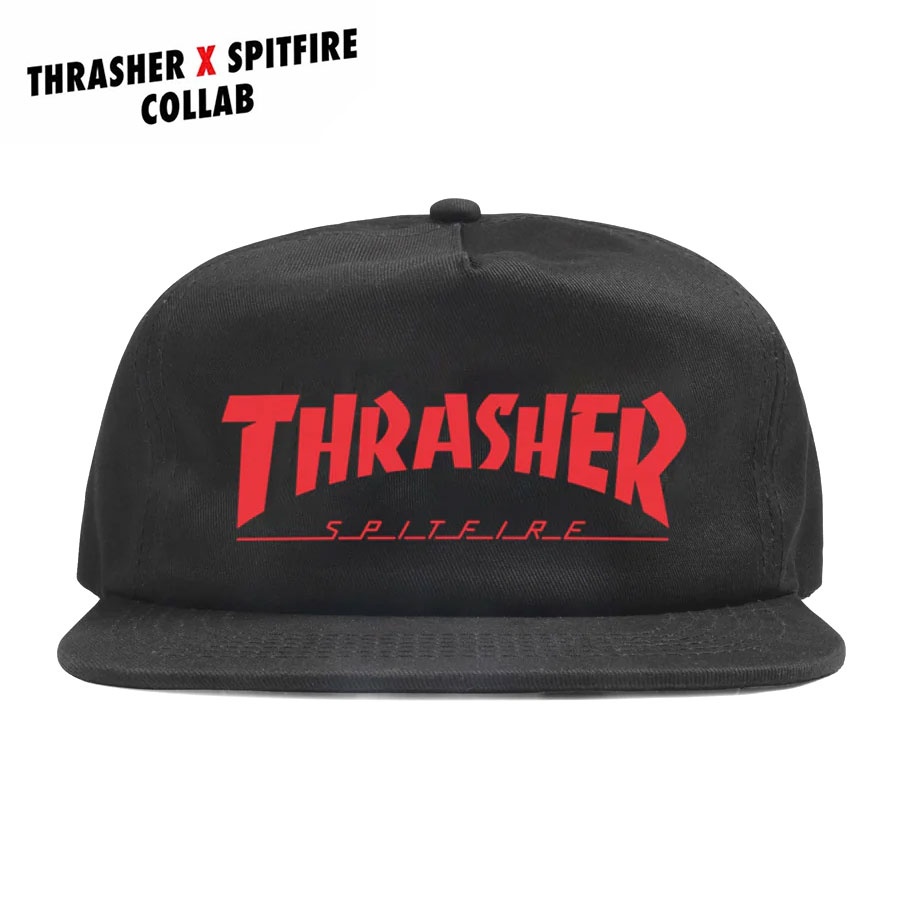 90s THRASHER キャップ オールドスケート USA製 ストリート THRASHER（スラッシャー） THRASHER X SPITFIRE / SNAPBACK usa企画
