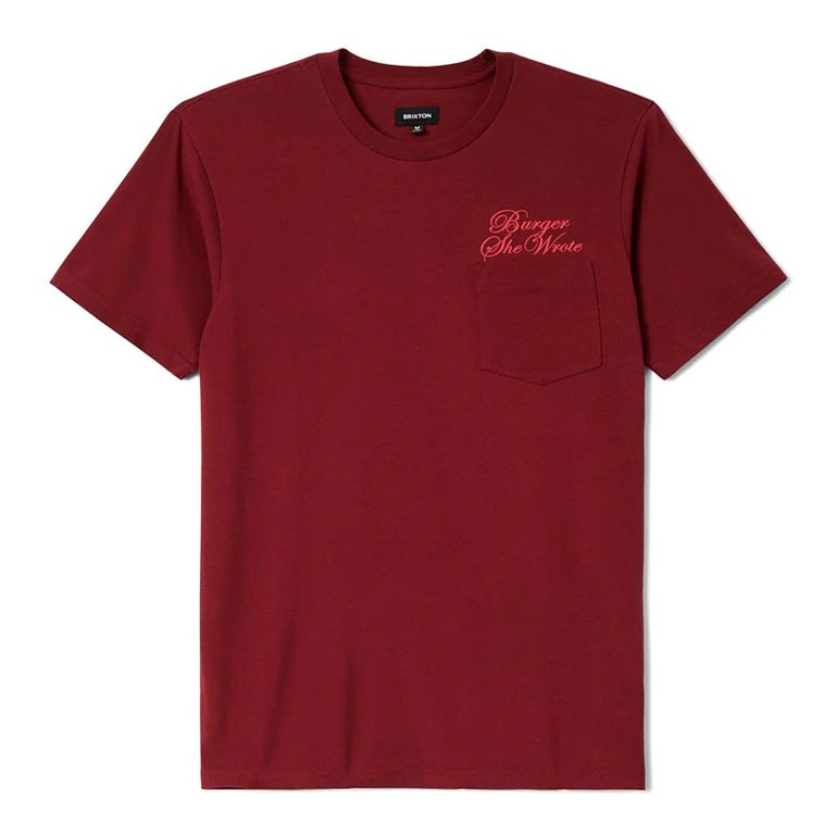 BRIXTON ブリクストン BURGER SHE WROTE POCKET TEE Tシャツ ポケット付き メンズ ポケT アメカジ スケボー スケートボード ストリート ブランド ハンバーガー | BRIXTON | 01