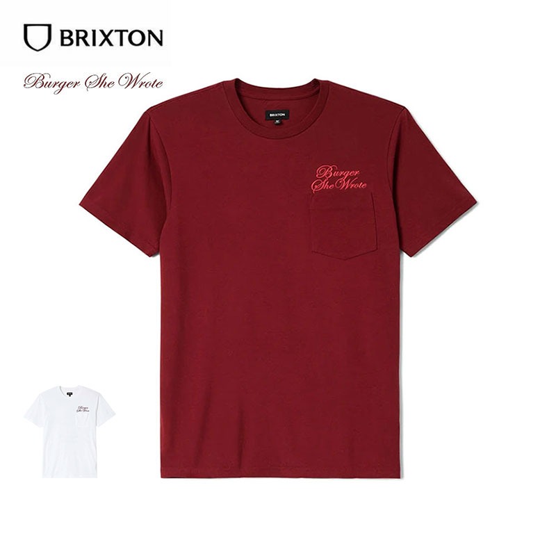 BRIXTON ブリクストン BURGER SHE WROTE POCKET TEE Tシャツ ポケット付き メンズ ポケT アメカジ スケボー スケートボード ストリート ブランド ハンバーガー | BRIXTON