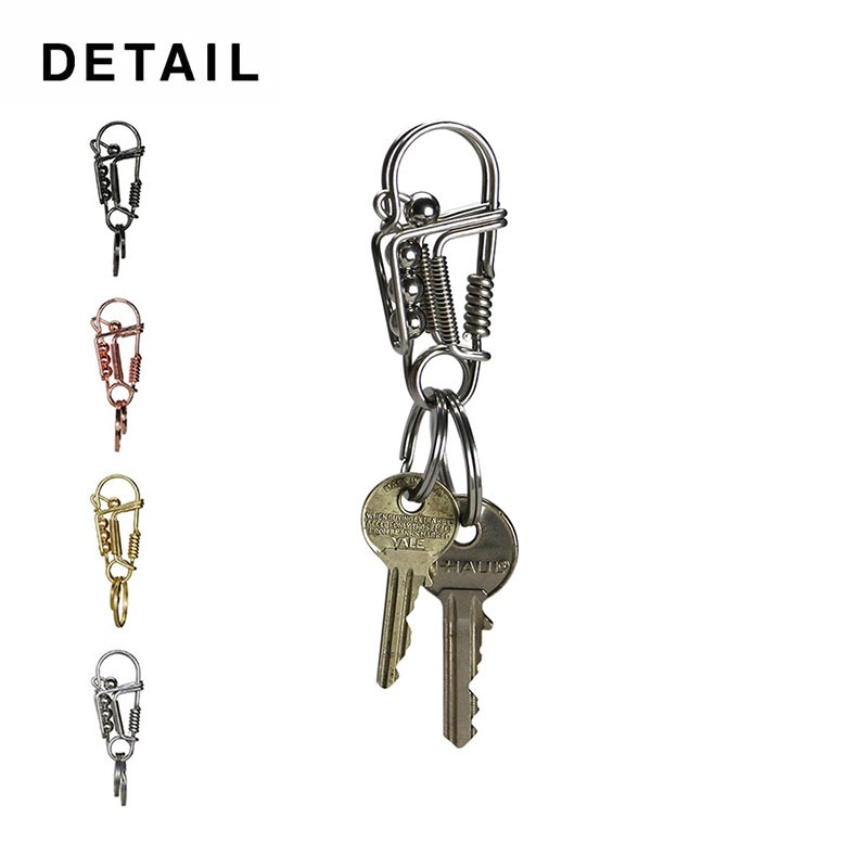 DETAIL (ディテール) Metal Wire Carabiner メタル ワイヤー カラビナ キーホルダー おしゃれ ブランド ストリート メンズ リング チェーン 黒 車 鍵 シンプル | DETAIL