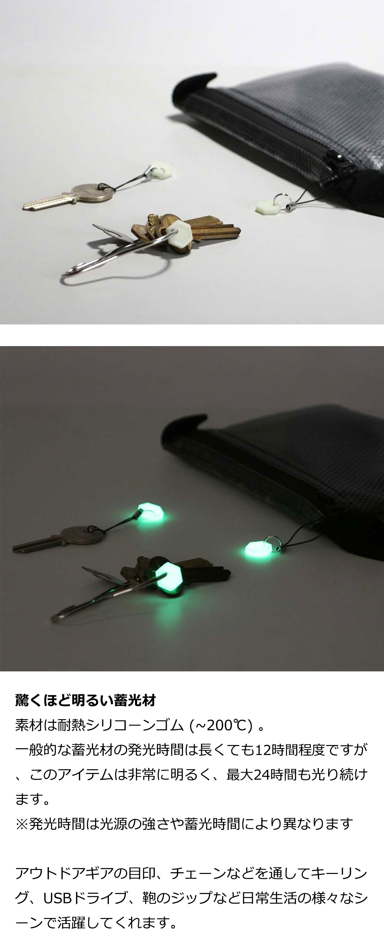 CountyComm カウンティーコム UGM Mini Marker set of 5 ミニ蓄光タグ 5点セット 蓄光 タグ ストラップ キーホルダー 光る 暗闇 glow in the dark | ブランド登録なし | 03