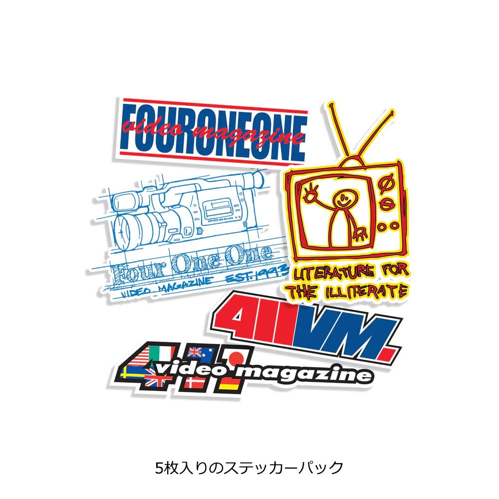 411VM (フォー・ワン・ワン・ビデオマガジン) Assorted Sticker 5 Pack