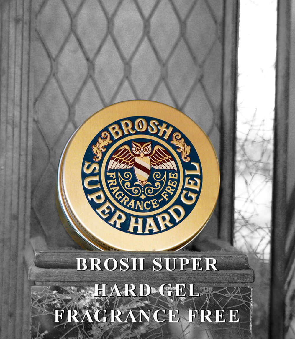 ブロッシュ ポマード ヘアジェル メンズ 無香料 ハード スタイリング剤 整髪料 BROSH SUPER HARD GEL FRAGRANCE  FREE 200g