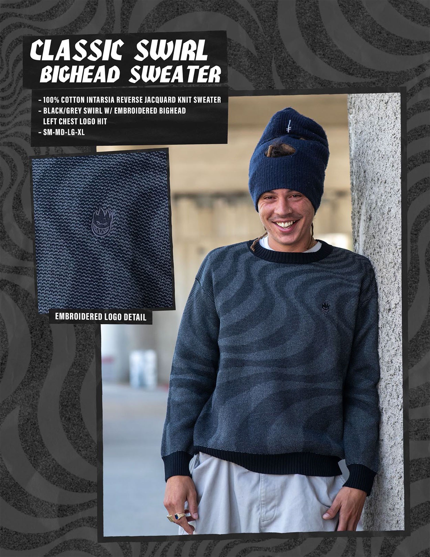 SPITFIRE WHEELS スピットファイヤー CLASSIC SWIRL BIGHEAD SWEATER