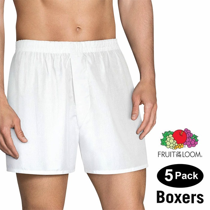 Yahoo! Yahoo!ショッピング(ヤフー ショッピング)FRUIT OF THE LOOM （フルーツオブザルーム） Men's Relaxed Fit White Boxers トランクス メンズ セット アメリカ ブランド 前開き 男性 下着 大きい まとめ買い