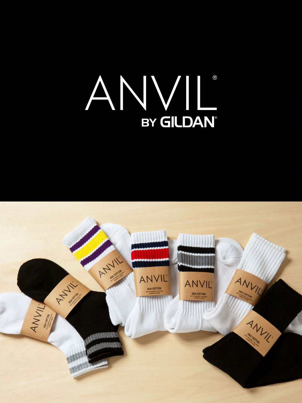 anvil ANVIL (アンヴィル) USA Cotton Tube Socks スケーター