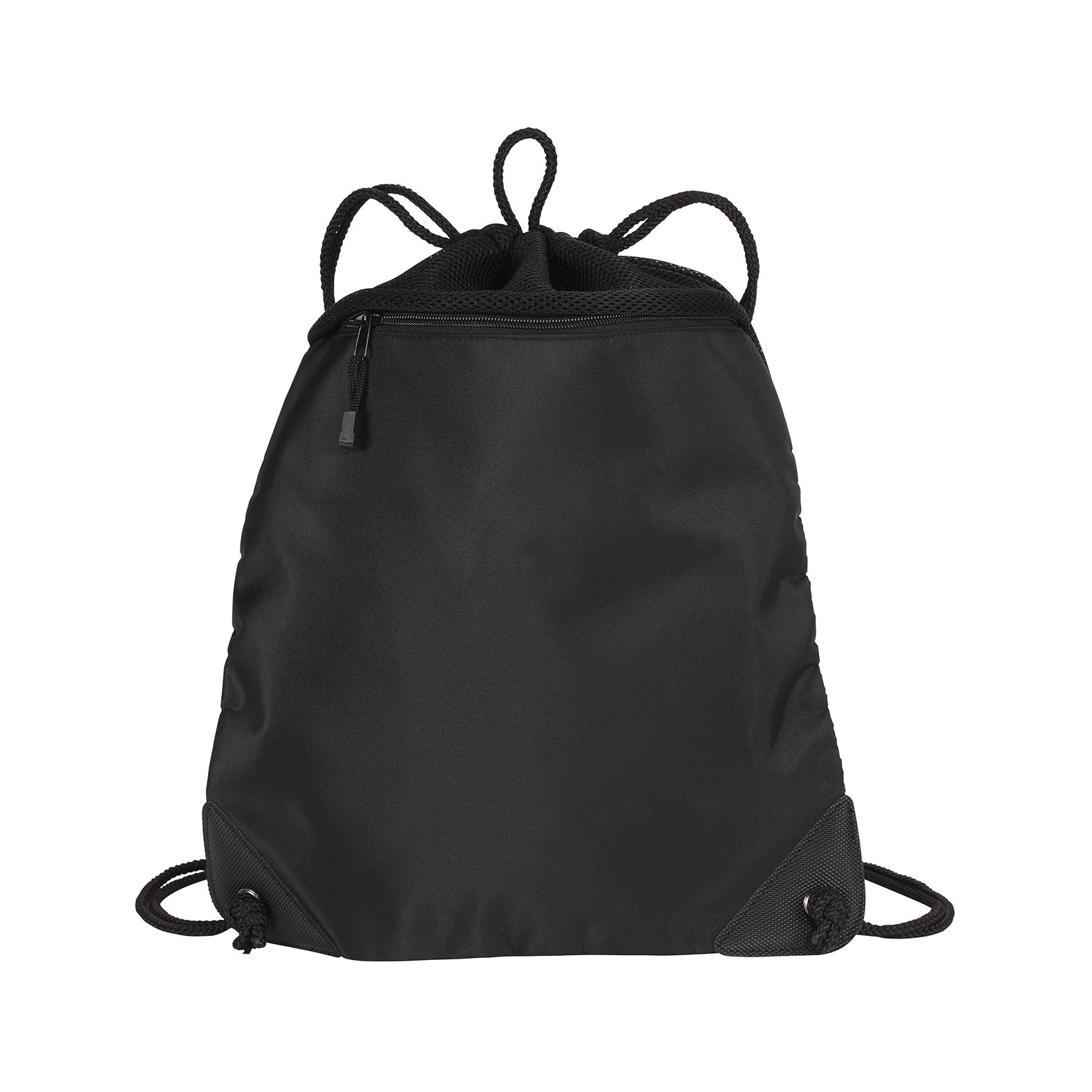 Port Authority ポートオーソリティー Cinch Pack with Mesh Trim BG810 ナップサック ストリート 無地 ポケット付き メンズ レディース 大容量 おしゃれ 軽量 | RUTSUBO | 01