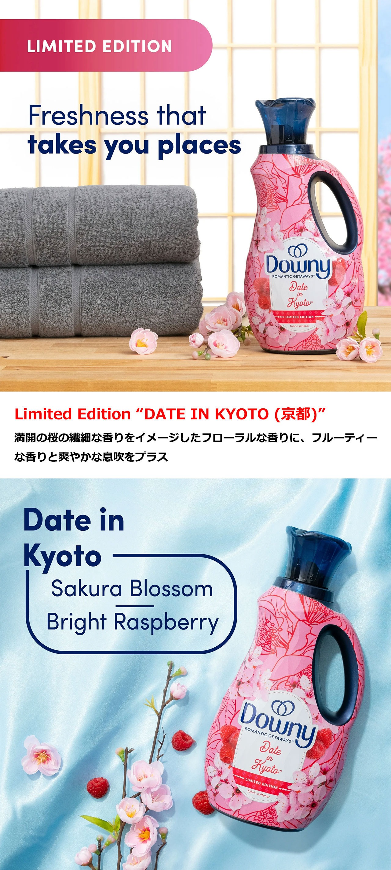 ダウニー（Downy） Liquid Fabric Softener DATE IN KYOTO / LOVE IN
