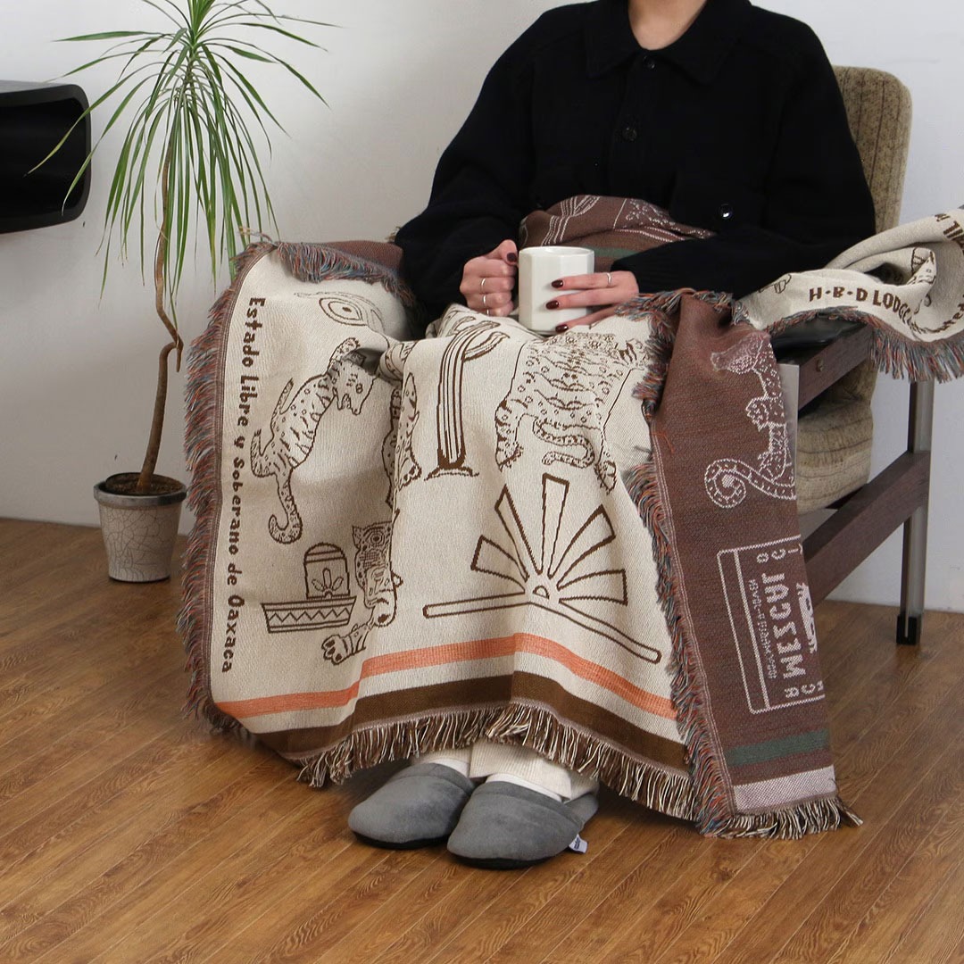 HERE by DETAIL ヒア バイ ディテール OAX Throwket Tiger and more 通年 ブランケット スローケット ブランド ソファ ひざ掛け 車 洗える 洗濯 メキシカン ラグ | DETAIL | 09
