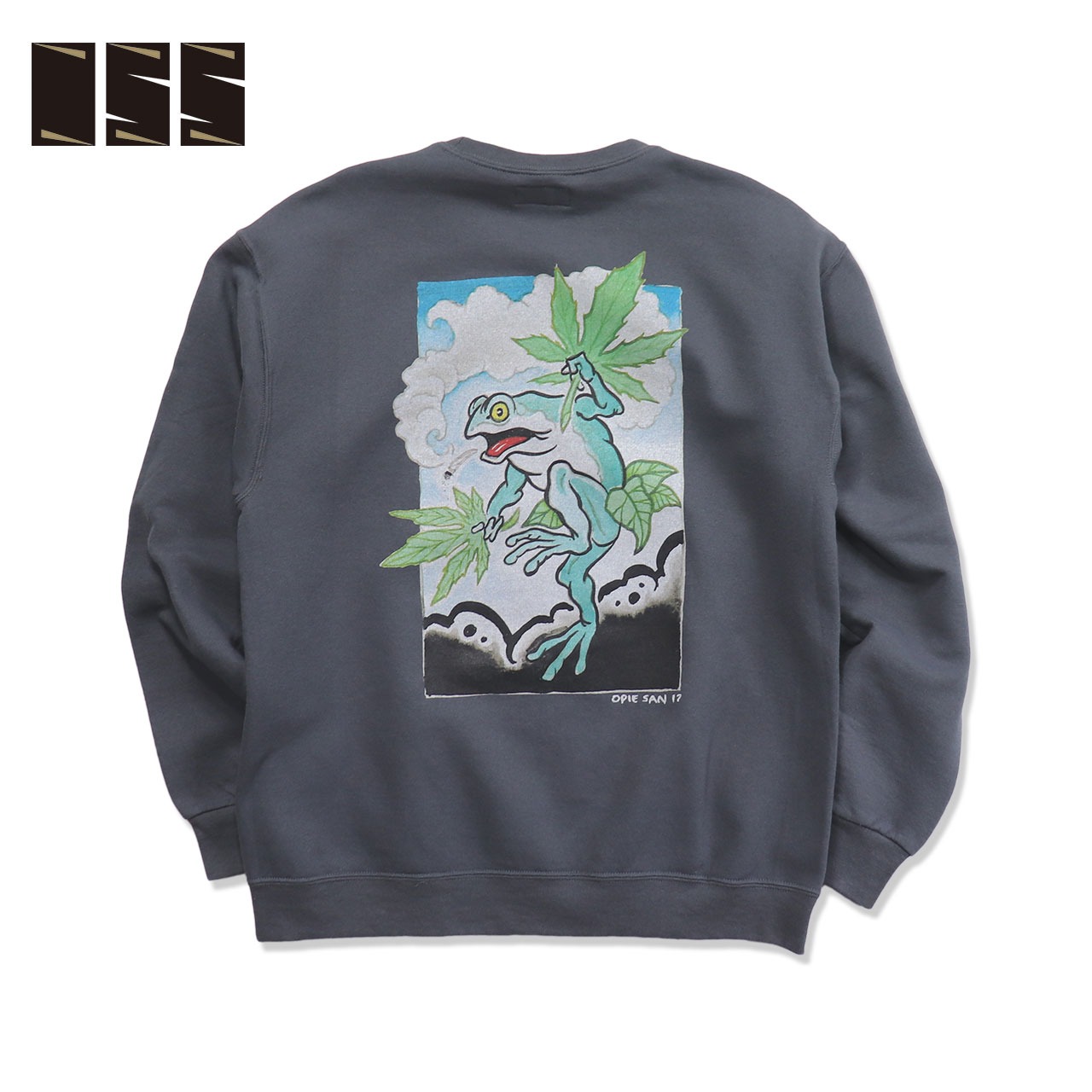 055 (LINKAGE) Opie Ortiz Frog CREW NECK SWEATSHIRT バック 055 (LINKAGE) Opie Ortiz Frog CREW NECK SWEATSHIRT バック