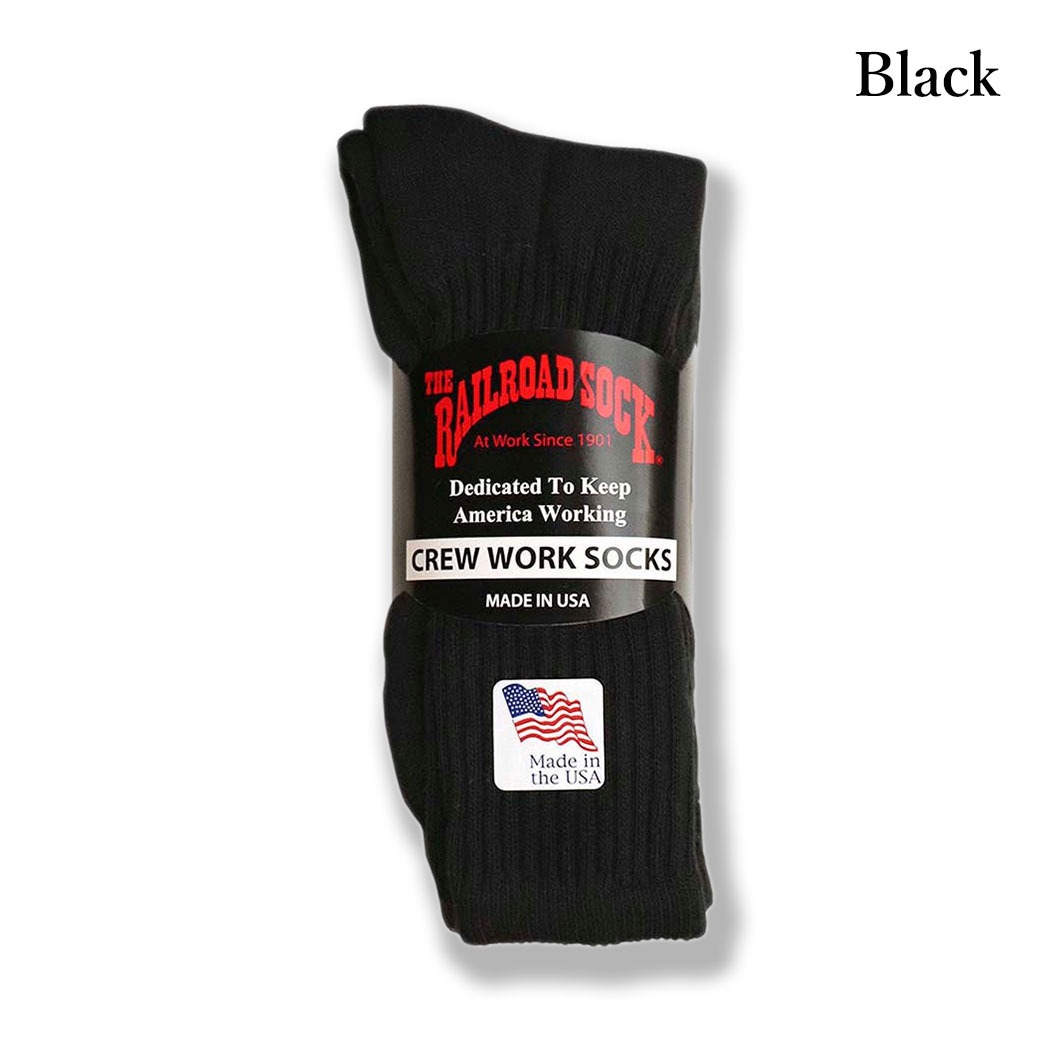 THE RAILROAD SOCK (レイルロードソック) 3 Pk Men's Crew Sock ソックス 靴下 メンズ 厚手 丈夫 ゆったり ブランド ストリート 3足 3P セット 無地 ゆるい | Railroad Sock | 08