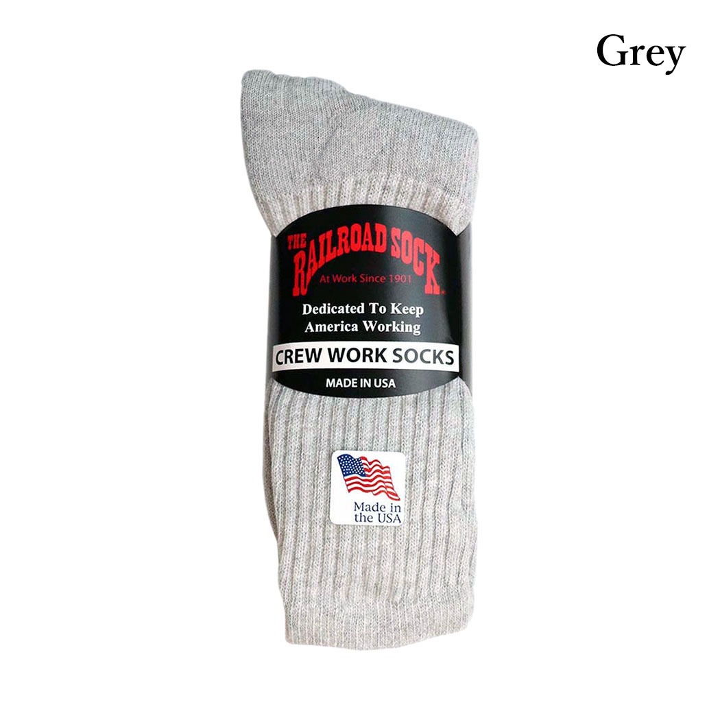 THE RAILROAD SOCK (レイルロードソック) 3 Pk Men's Crew Sock ソックス 靴下 メンズ 厚手 丈夫 ゆったり ブランド ストリート 3足 3P セット 無地 ゆるい | Railroad Sock | 09