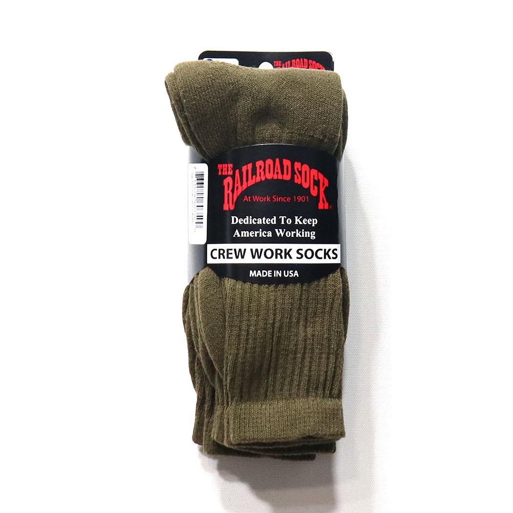 THE RAILROAD SOCK (レイルロードソック) 3 Pk Men's Crew Sock ソックス 靴下 メンズ 厚手 丈夫 ゆったり ブランド ストリート 3足 3P セット 無地 ゆるい | Railroad Sock | 05