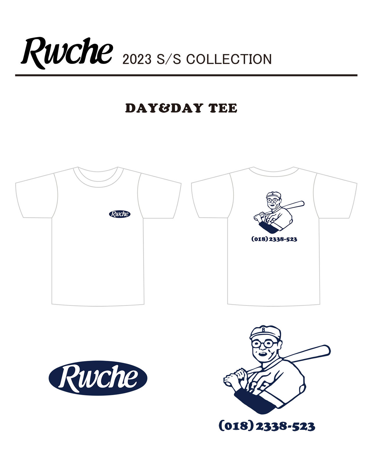 RWCHE ローチ tシャツ ブランド メンズ 半袖 映画 ロゴ かわいい 白 DAY&DAY TEE｜oss｜04