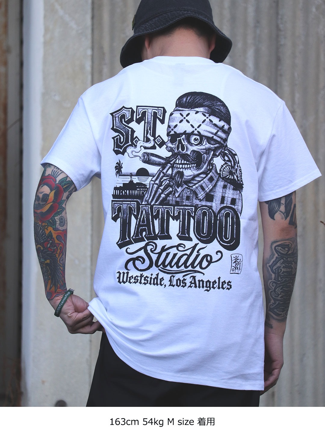 S.T. TATTOO STUDIO Gangster Skul T-shirt / Suicidal tendencies t 